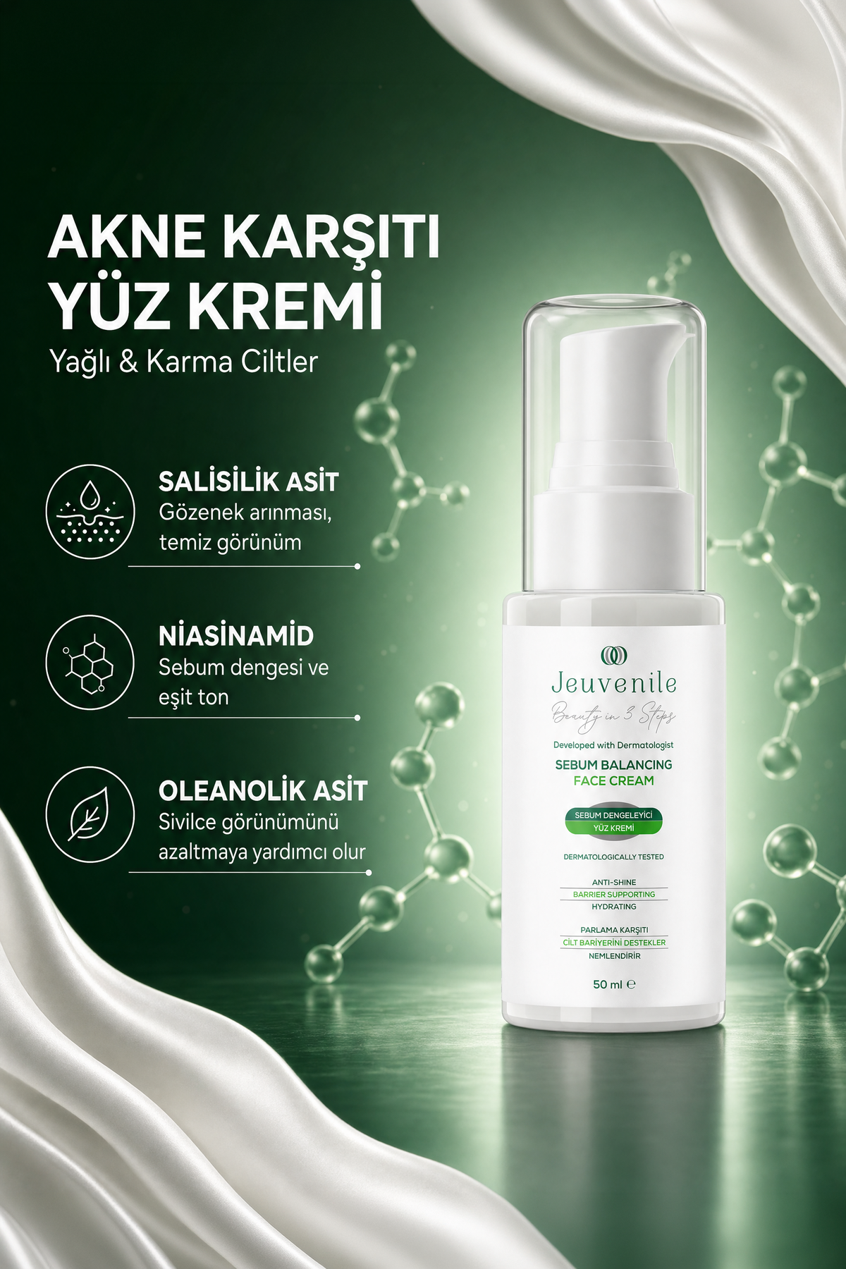 Jeuvenile Akne Karşıtı Yüz Kremi – Yağlı & Karma Ciltler İçin