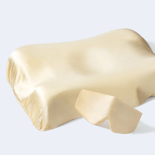 Beauty Pillow İpek Uyku Maskesi & İpek Yastık Kılıfı Seti – Bej | Beauty Pillow