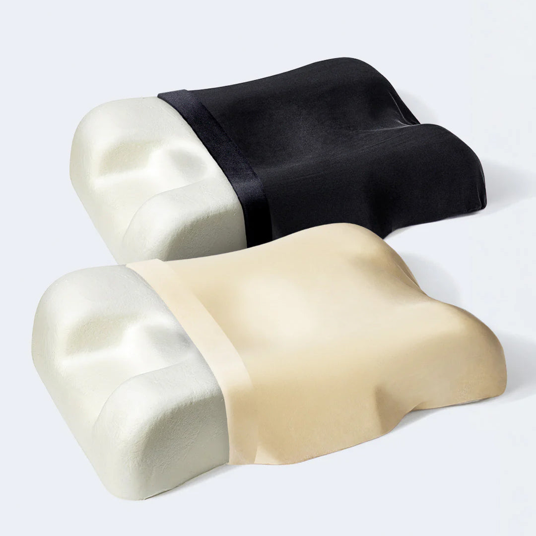 His & Hers Çift Kişilik İpek Kılıflı Yastık Seti (Bej & Siyah)