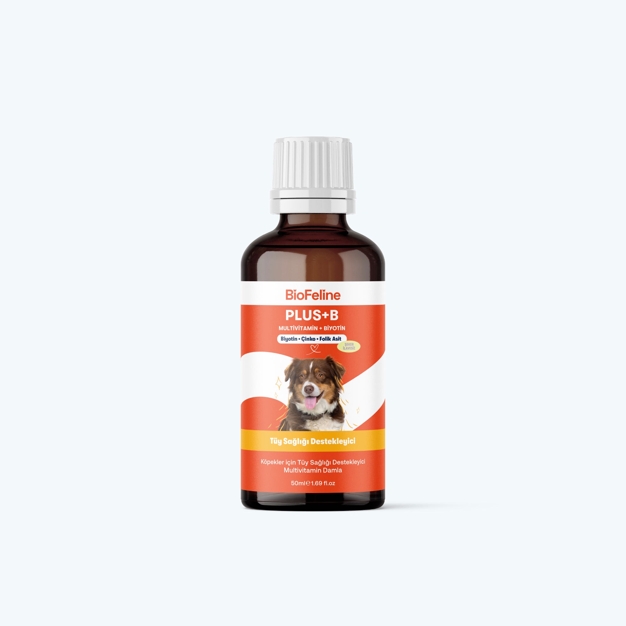 Köpekler İçin Tüy Dökülmesini Azaltan Vitamin Damla | Biotin + Çinko + B Vitaminli Takviye | 50ml