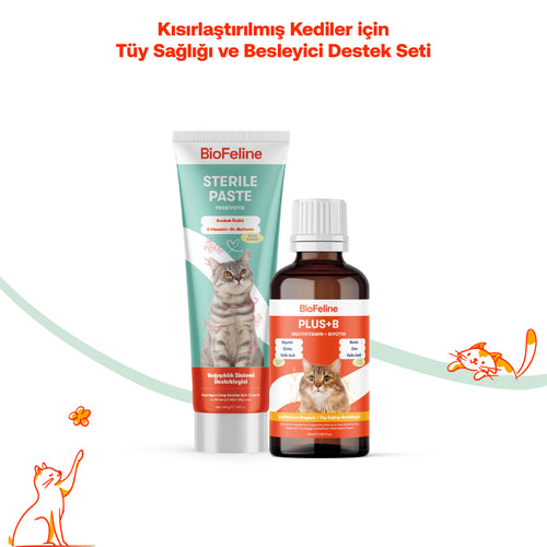 Kısır Kediler İçin Tüy Sağlığı & Besleyici Destek Seti | BioFeline