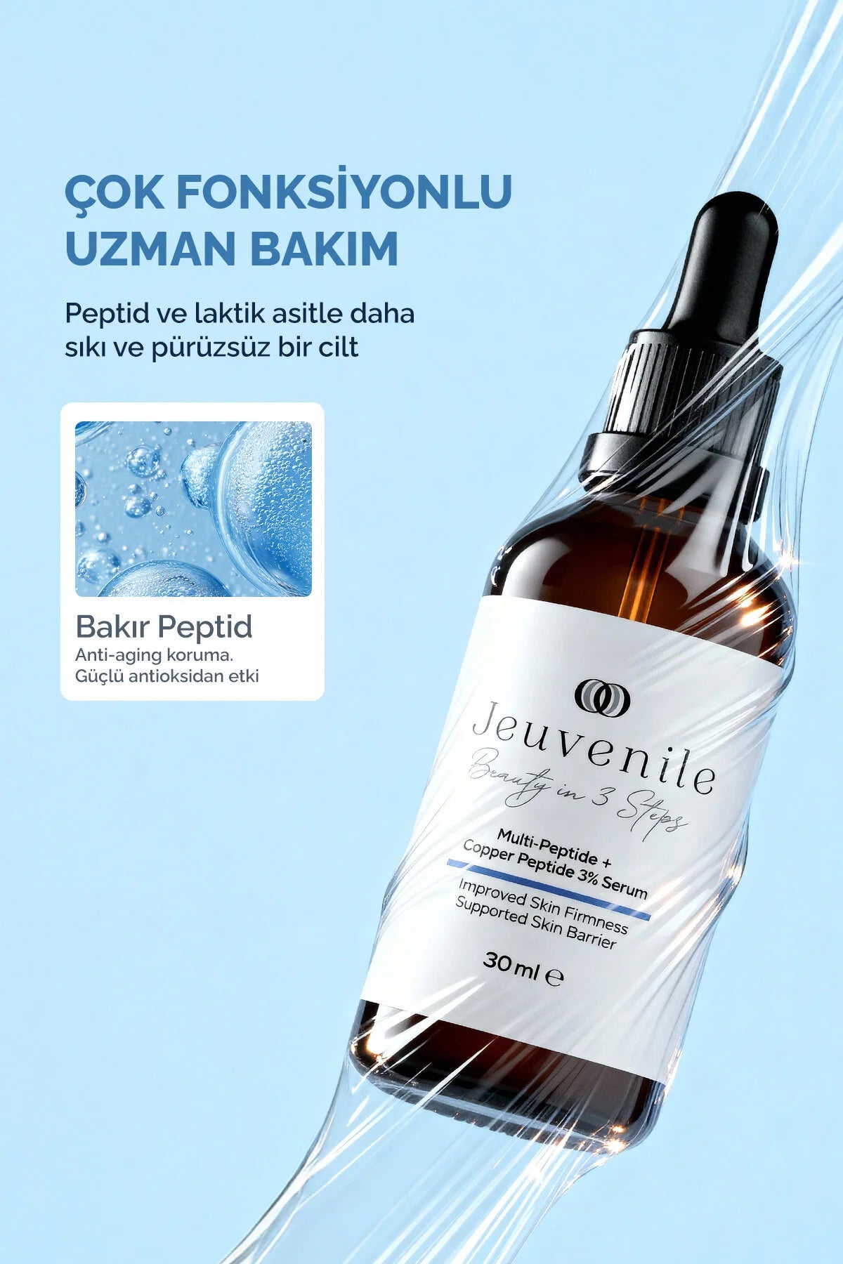Jeuvenile Bakır Peptit Serumu – Kırışıklık Karşıtı & Bariyer Destek