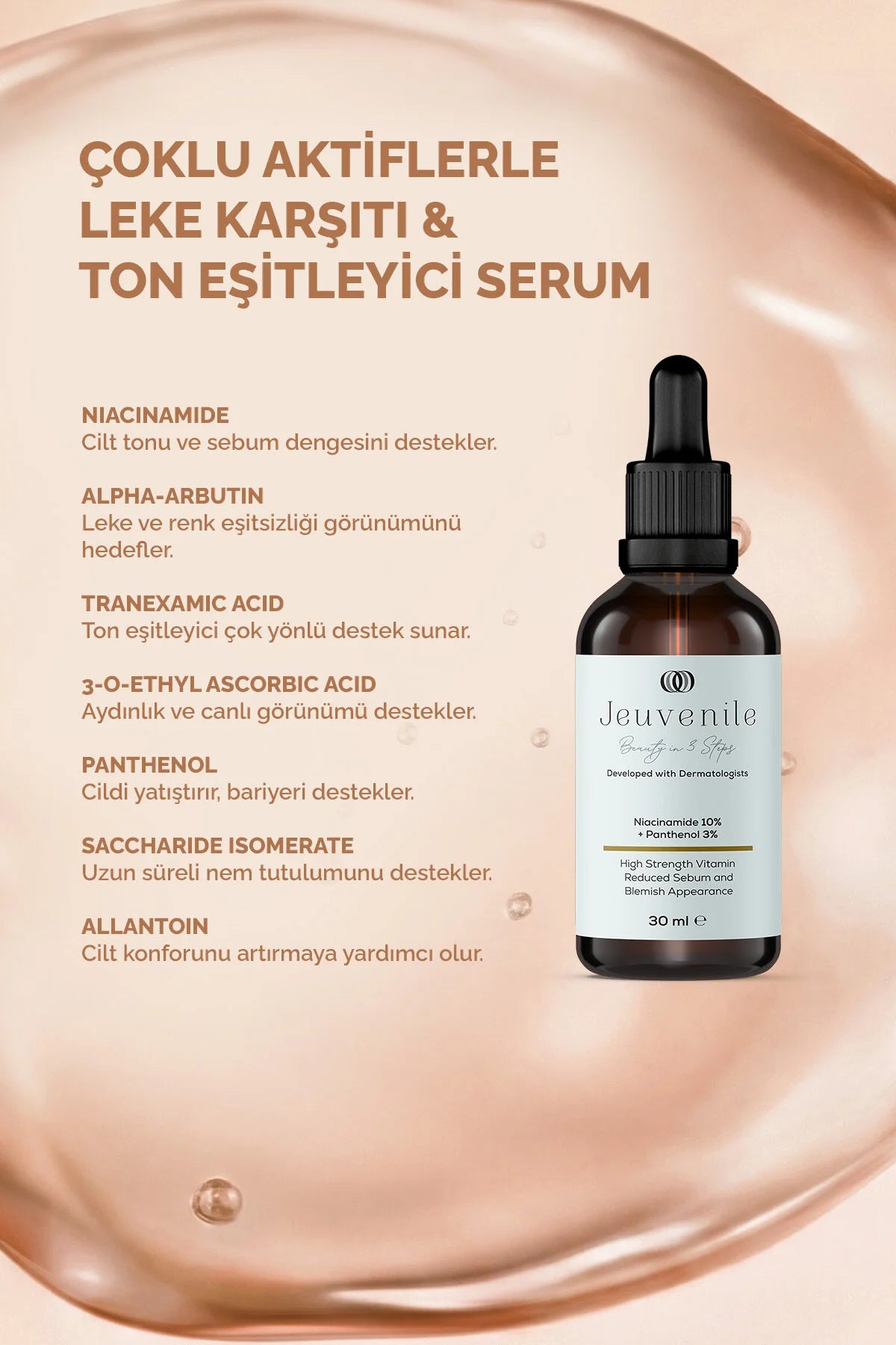 Jeuvenile Niacinamide Serum – Gözenek & Ton Eşitleyici Bakım