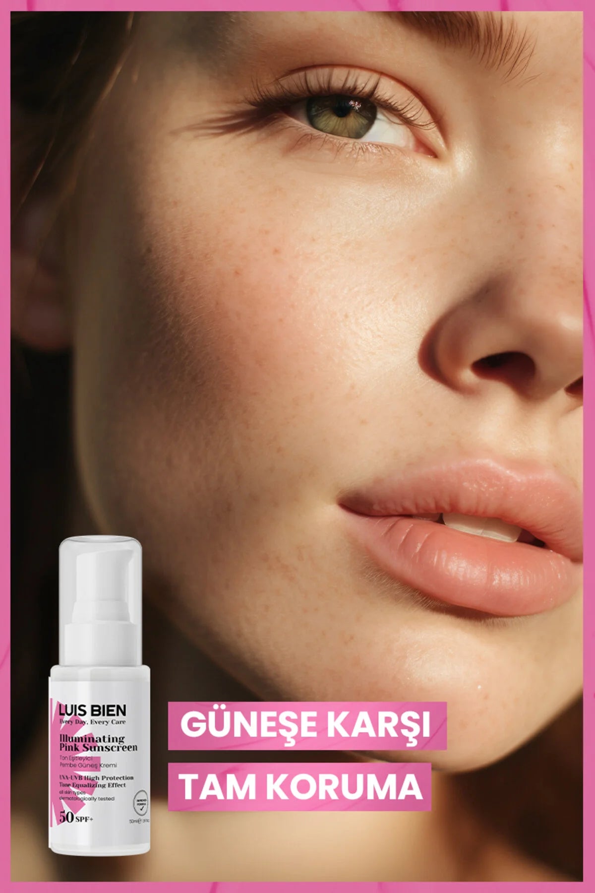 Luis Bien Pembe SPF 50+ Ton Eşitleyici Güneş Kremi 50 ml