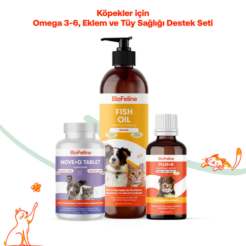 Köpekler İçin Eklem & Tüy Sağlığı Tablet Seti – Omega + Glukozamin | BioFeline