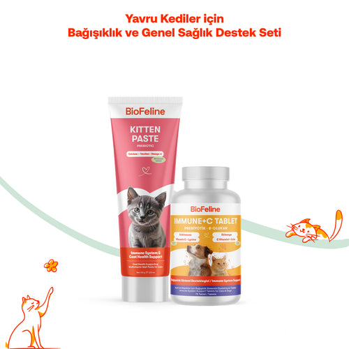 Yavru Kediler İçin Bağışıklık & Gelişim Destek Seti – Tablet + Malt | BioFeline