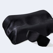 %100 İpek Uyku Maskesi Göz Bandı Siyah + %100 İpek Yastık Kılıfı