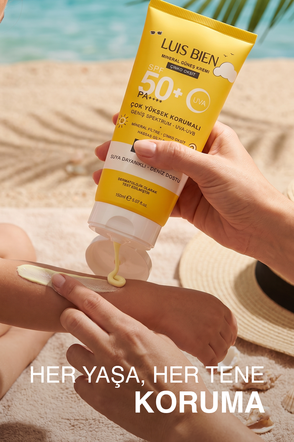 Luis Bien × Anıl Güler Mineral Güneş Kremi SPF 50+ PA++++ | Çinko Oksit, Yüz ve Vücut (150 ml)
