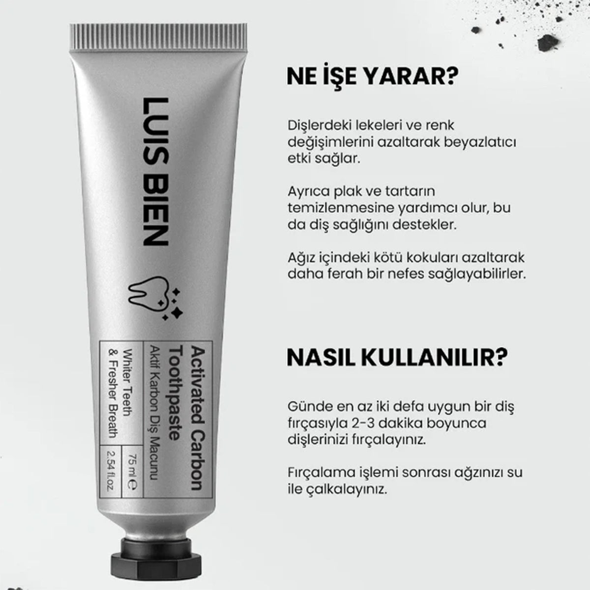 Luis Bien Organik Aktif Karbon Diş Beyazlatıcı Macun 75 ml