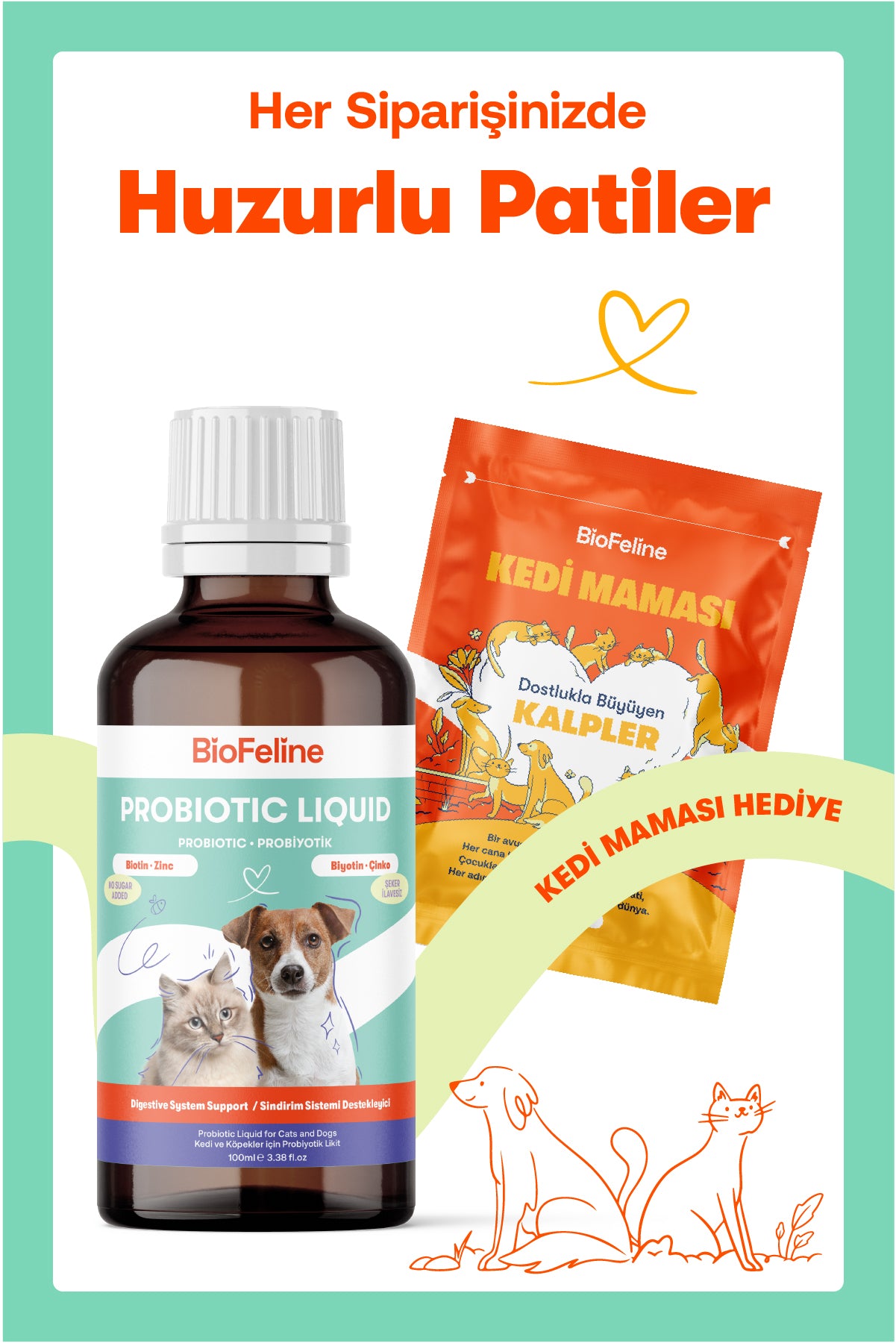 Kedi Köpek Ishal Kabizlik Sindirim Probiyotik – Tüy Sağlığı | BioFeline
