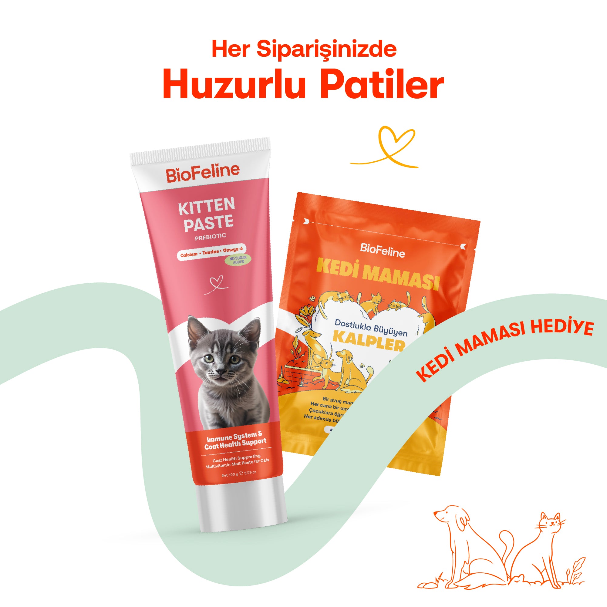 Yavru ve Anne Kediler İçin Multivitamin Macun | Bağışıklık, Kemik ve Tüy Desteği | 100g