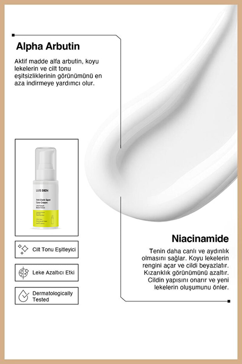Luis Bien Leke Karşıtı Aydınlatıcı & Nemlendirici Yüz Kremi 50 ml
