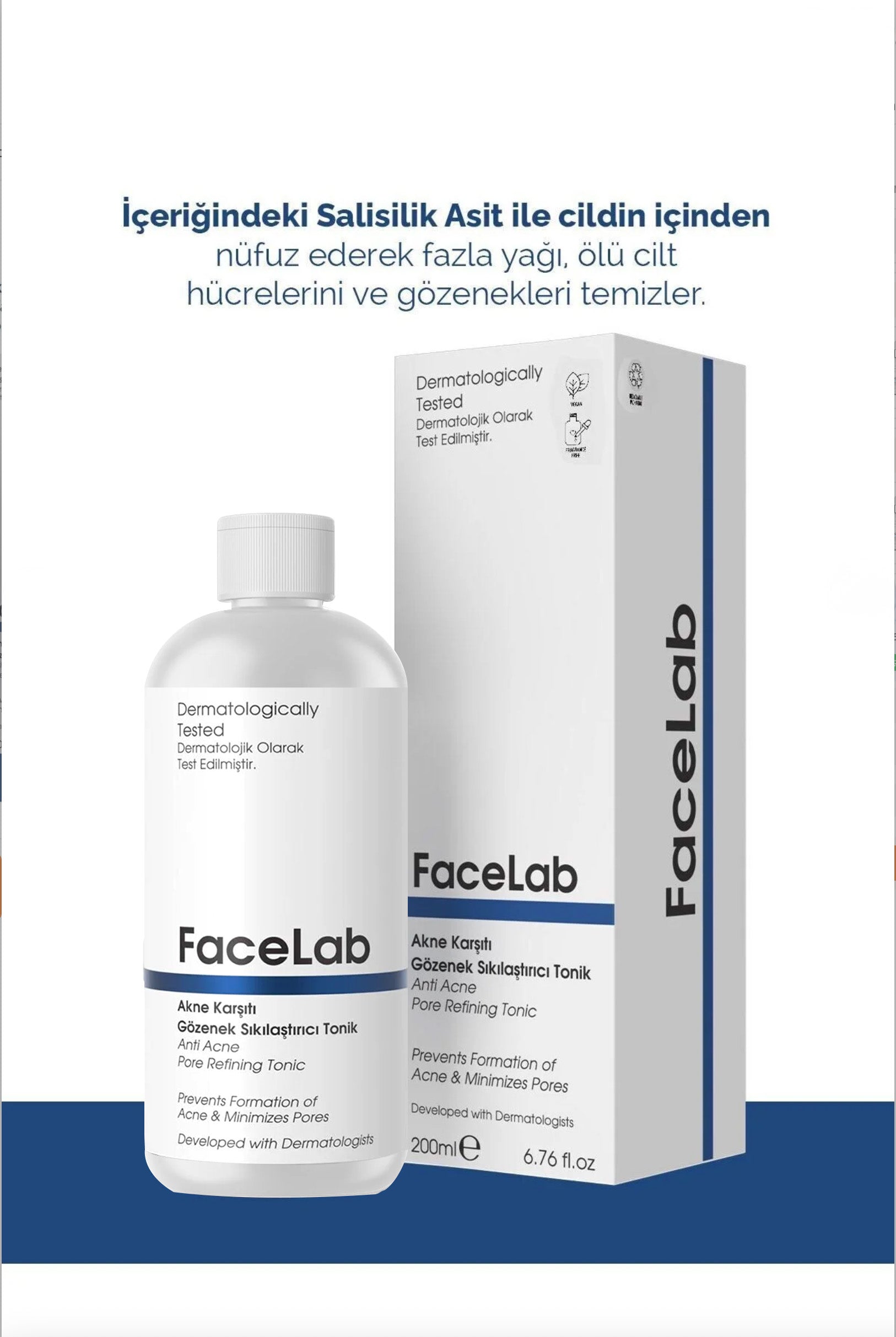 Salisilik Asit İçerikli Akne Karşıtı Gözenek Sıkılaştırıcı Tonik