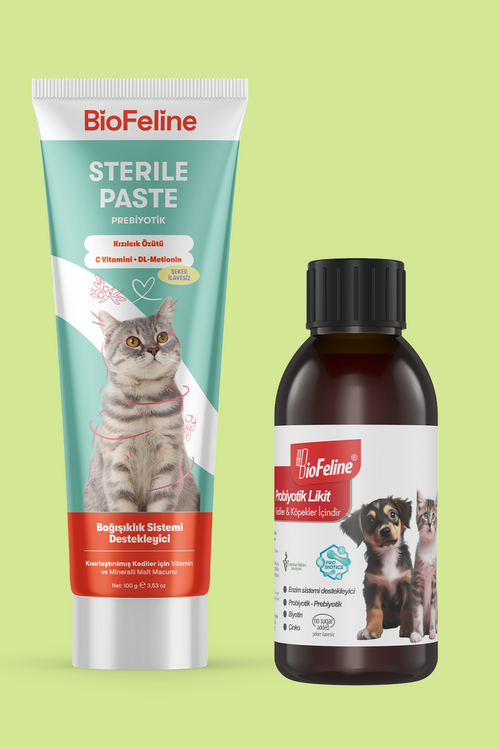 Kısır Kediler İçin Malt Macunu + Sıvı Probiyotik Seti – Tüy & Sindirim | BioFeline