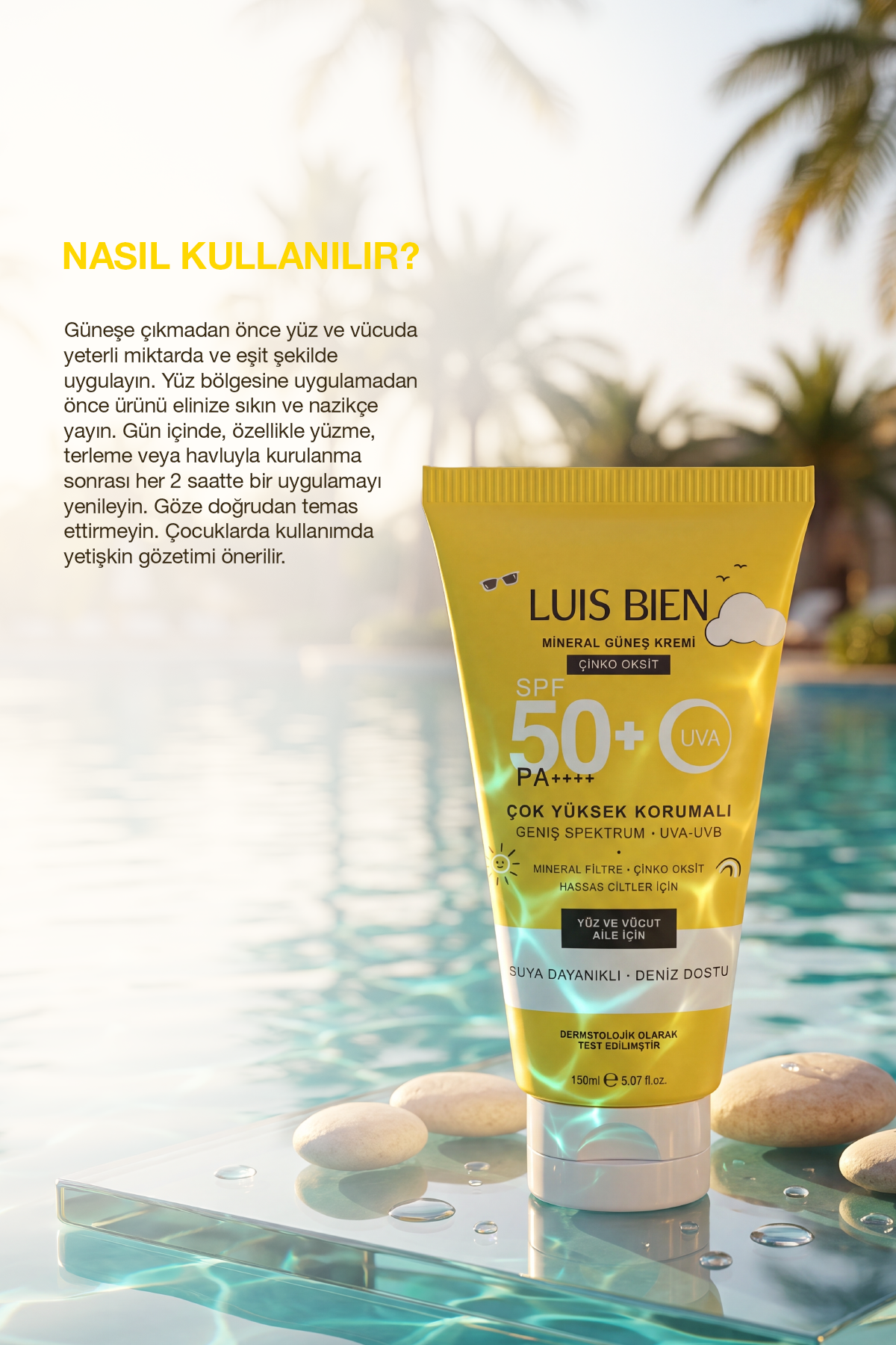Luis Bien × Anıl Güler Mineral Güneş Kremi SPF 50+ PA++++ | Çinko Oksit, Yüz ve Vücut (150 ml)
