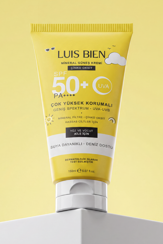 Luis Bien × Anıl Güler Mineral Güneş Kremi SPF 50+ PA++++ | Çinko Oksit, Yüz ve Vücut (150 ml)
