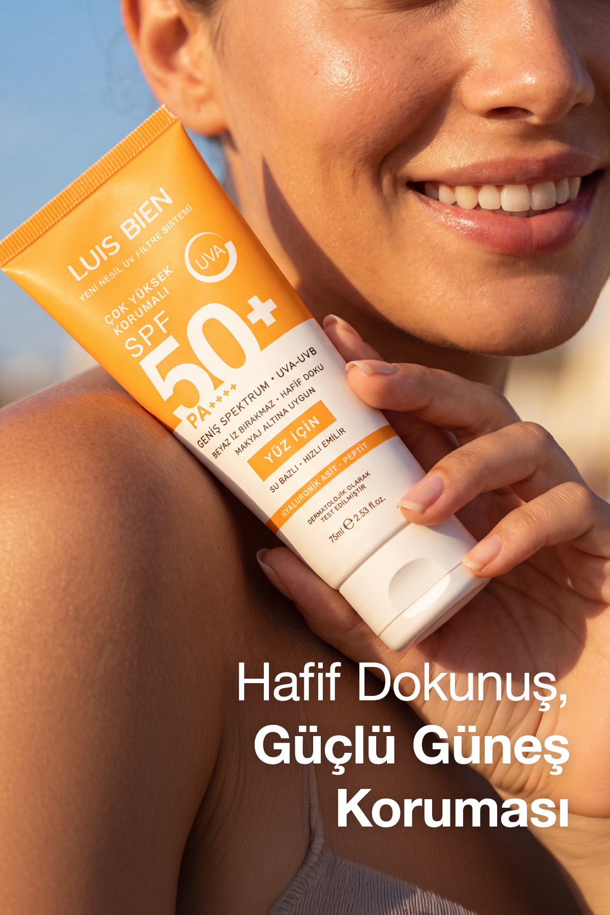 Luis Bien × Anıl Güler Yüz Güneş Kremi SPF 50+ PA++++ | Su Bazlı, Yüz İçin (75 ml)