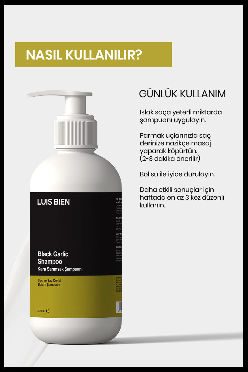 Luis Bien Kara Sarımsak Özlü Dökülme Karşıtı Şampuan 500 ml