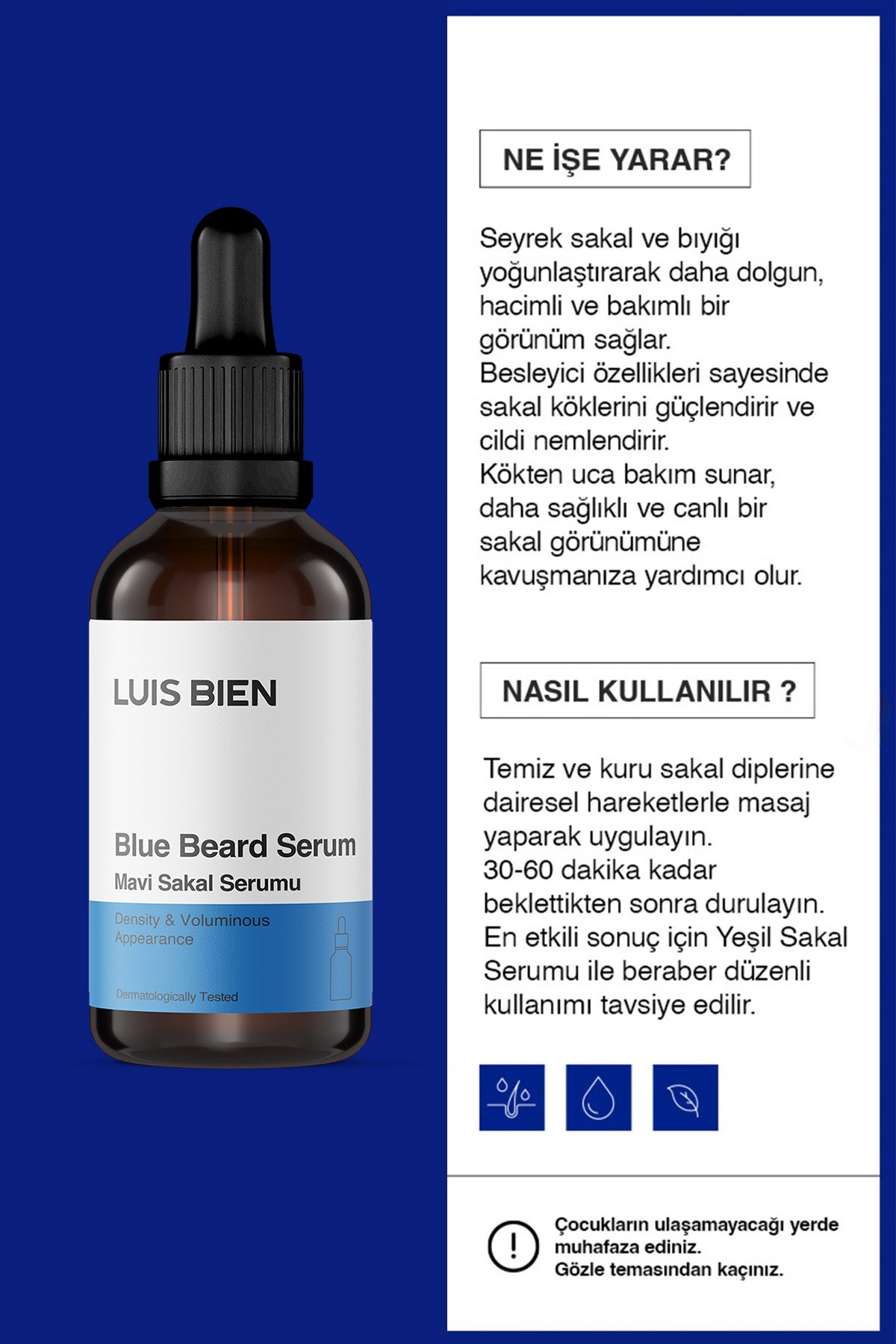 Luis Bien Sakal Bakım Serumu – Dolgun Görünüm 30 ml (Mavi Seri)
