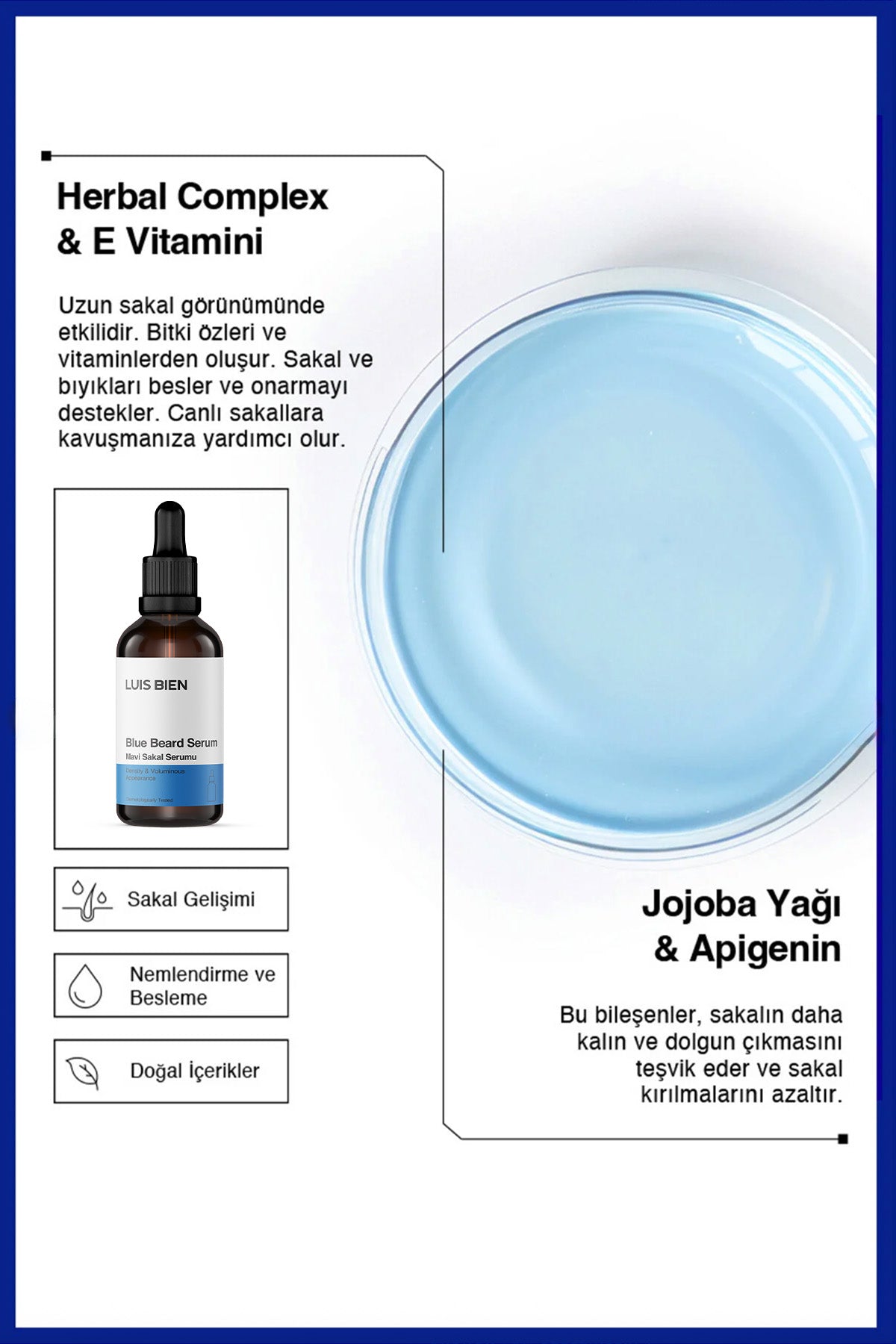 Luis Bien Sakal Bakım Serumu – Dolgun Görünüm 30 ml (Mavi Seri)
