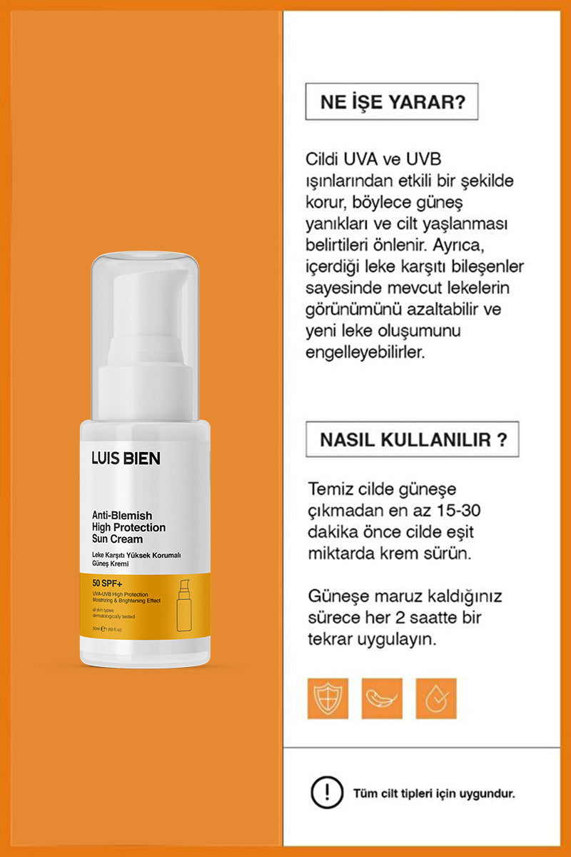 Luis Bien SPF 50+ Işıltı Veren Nemlendirici Güneş Kremi 50 ml