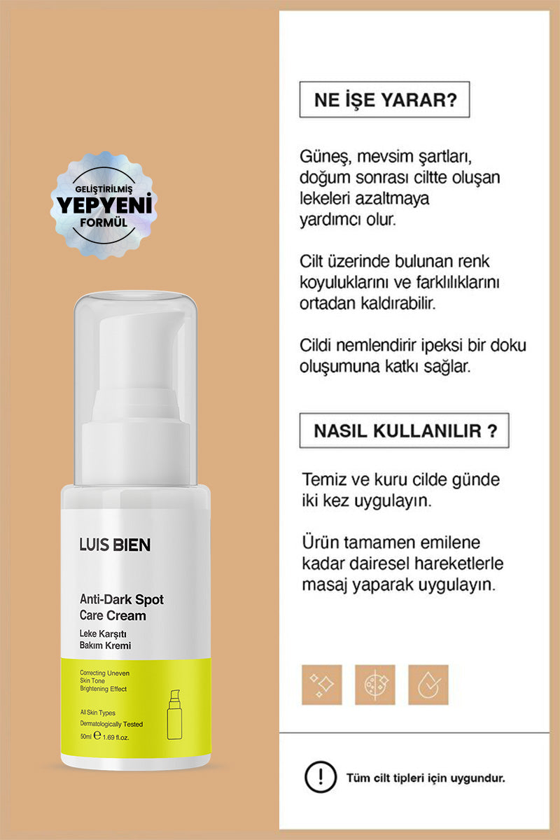 Luis Bien Leke Karşıtı Aydınlatıcı & Nemlendirici Yüz Kremi 50 ml