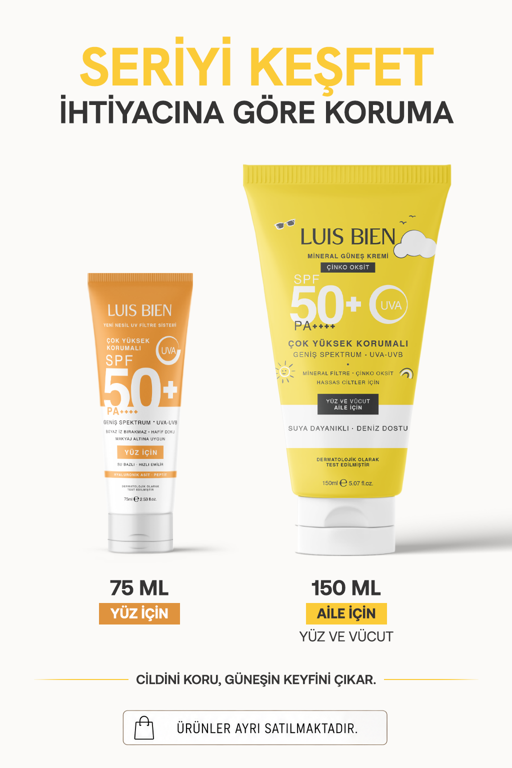 Luis Bien X Anıl Güler Mineral Güneş Kremi Spf 50+ Pa++++ Çinko Oksit 150 ml X 2 Adet - Yüz Ve Vücut, Suya Dayanıklı