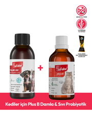 Kediler İçin Sıvı Probiyotik & Vitamin Damla | Sindirim, Bağışıklık ve Tüy Desteği | 50ml