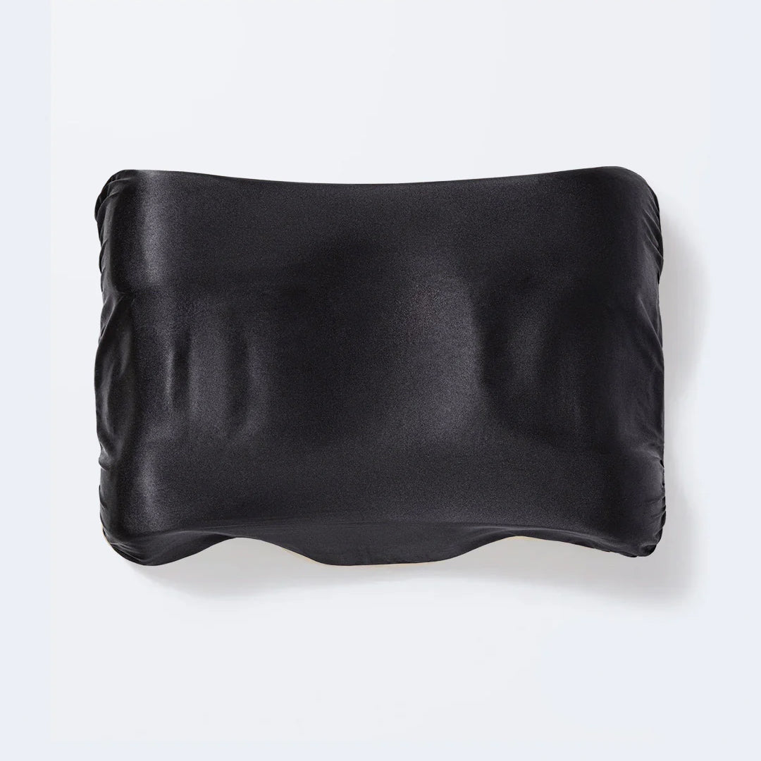 %100 İpek Uyku Maskesi Göz Bandı Siyah + Beauty Pillow %100 İpek Yastık Kılıfı Siyah Seti