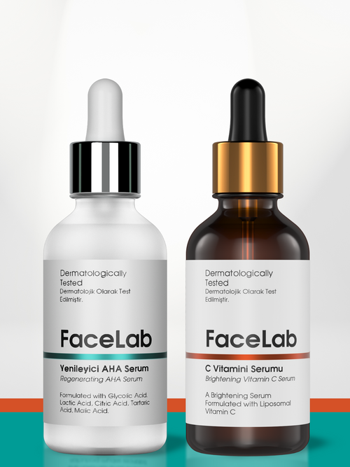 Facelab AHA Peeling & C Vitamini Serum Seti – 2'li | Facelab