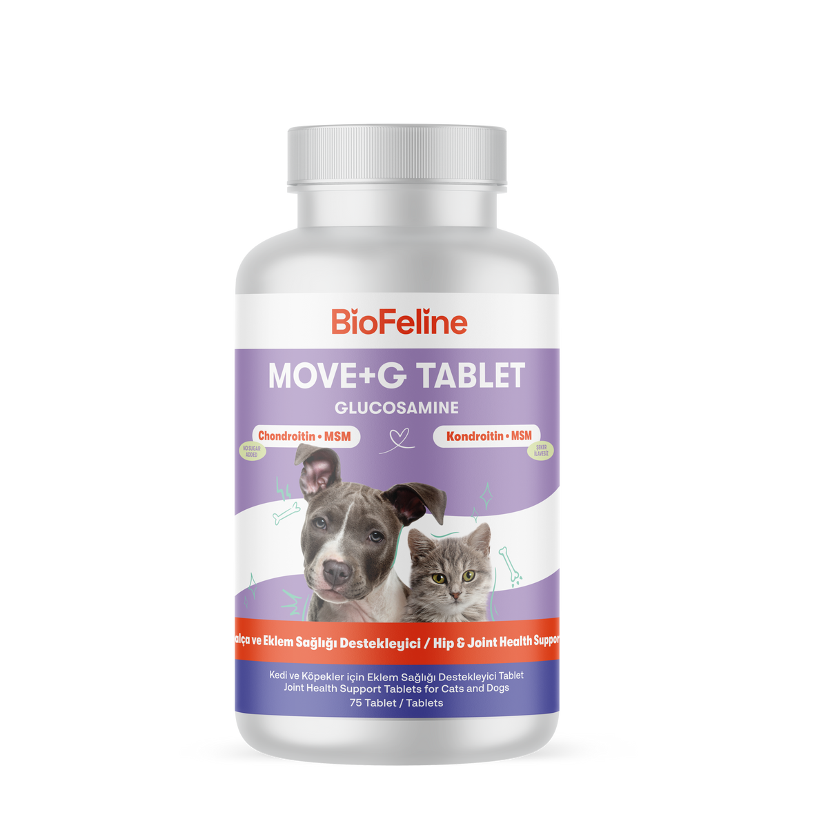 Eklem Sertliği ve Tüy Dökülmesi Azaltıcı Kedi ve Köpekler İçin Omega & Glukozamin Tablet Seti | BioFeline