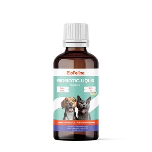 Kedi & Köpek İçin Sıvı Probiyotik 100 ml – Sindirim ve Bağışıklık Desteği | BioFeline