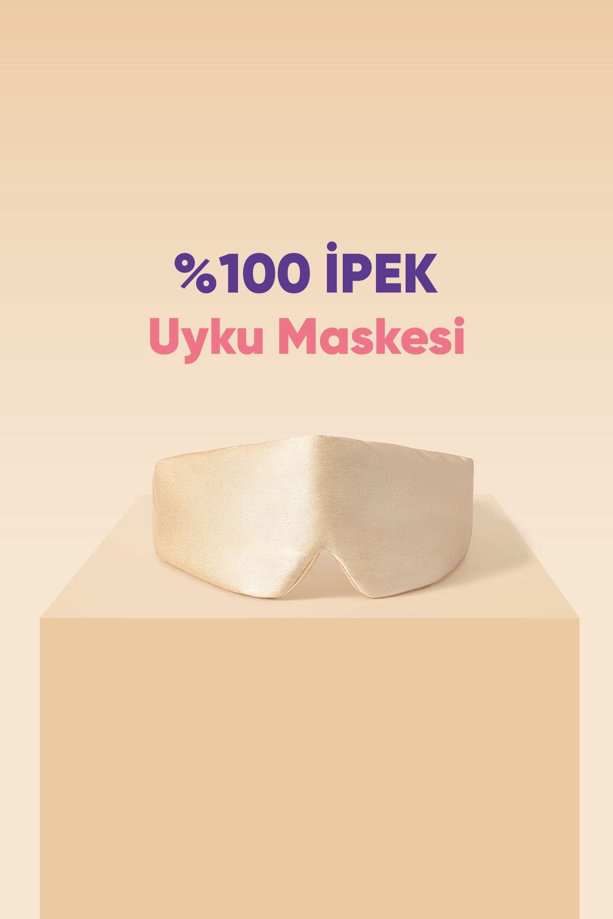 Beauty Pillow %100 İpek Uyku Maskesi & Göz Bandı Bej