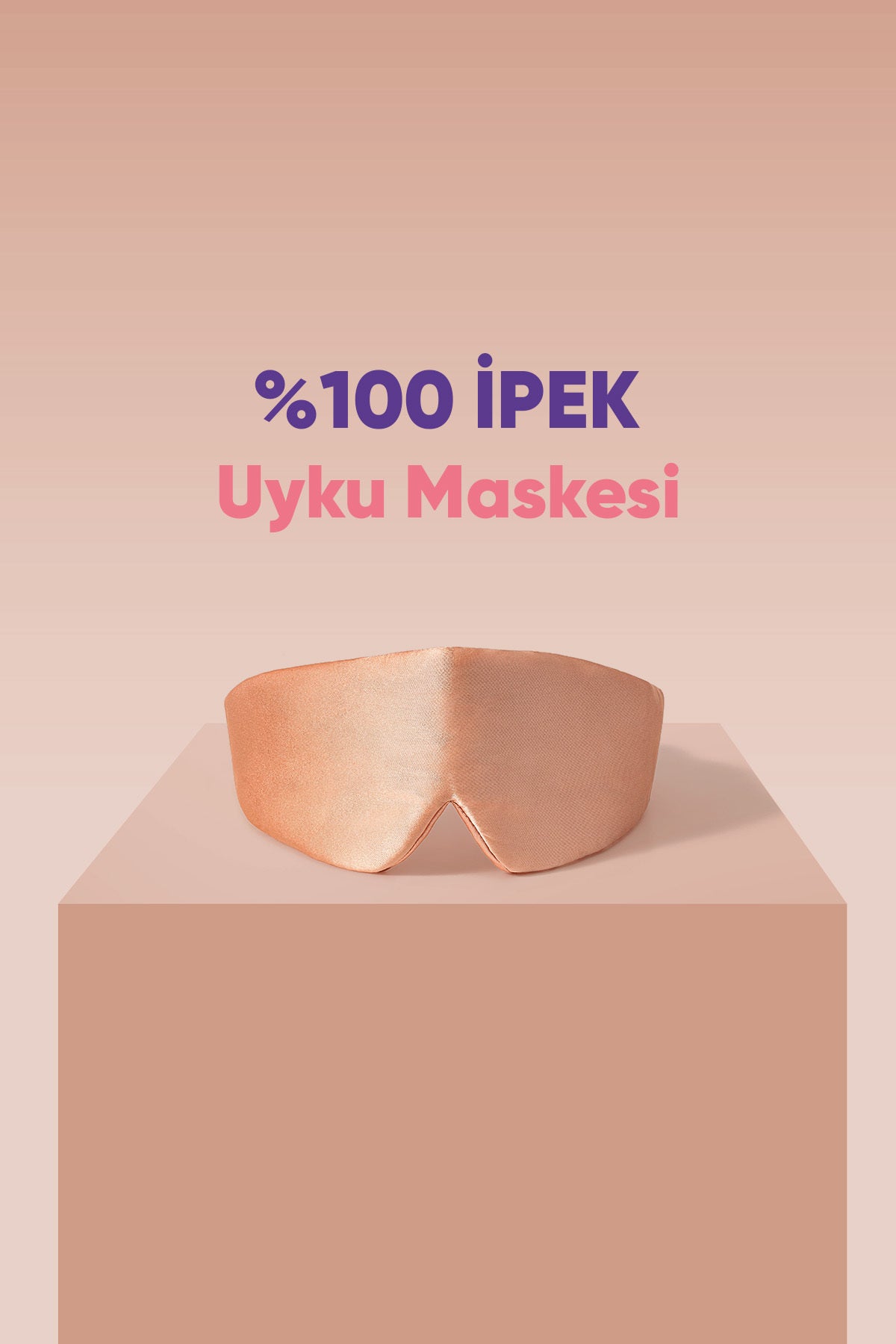 Beauty Pillow %100 İpek Uyku Maskesi & Göz Bandı- Pembe