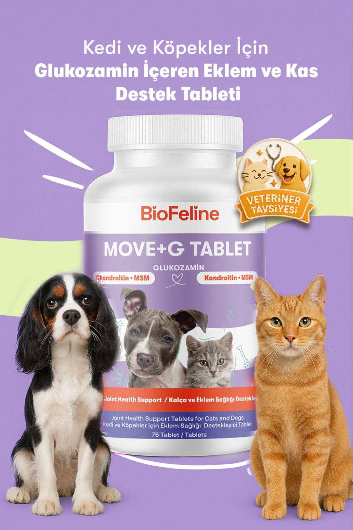Kedi & Köpek İçin Eklem Destek Tableti – Glukozamin, Hareket Sağlığı | BioFeline