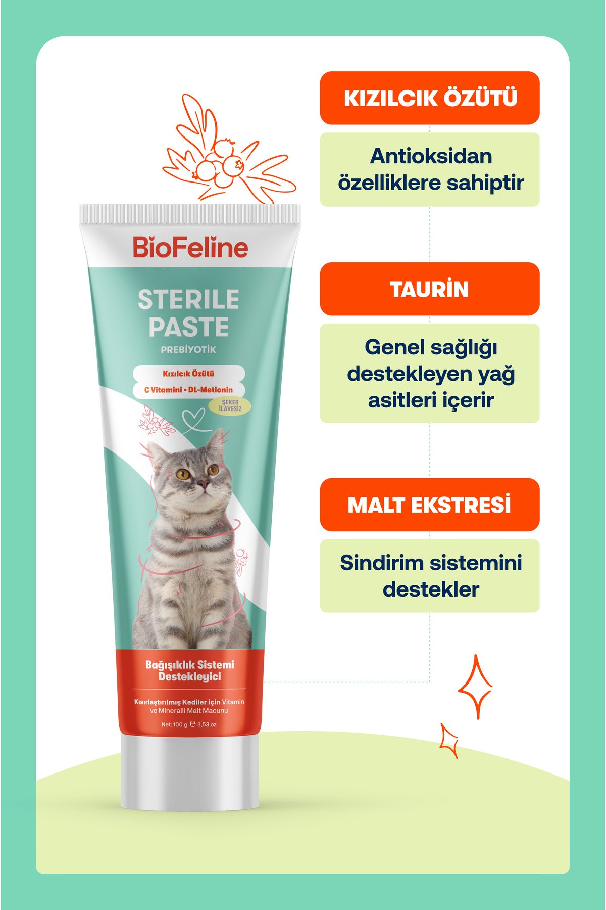 Kediler İçin Kilo Kontrol & Tüy Sağlığı Destek Seti – Malt | BioFeline