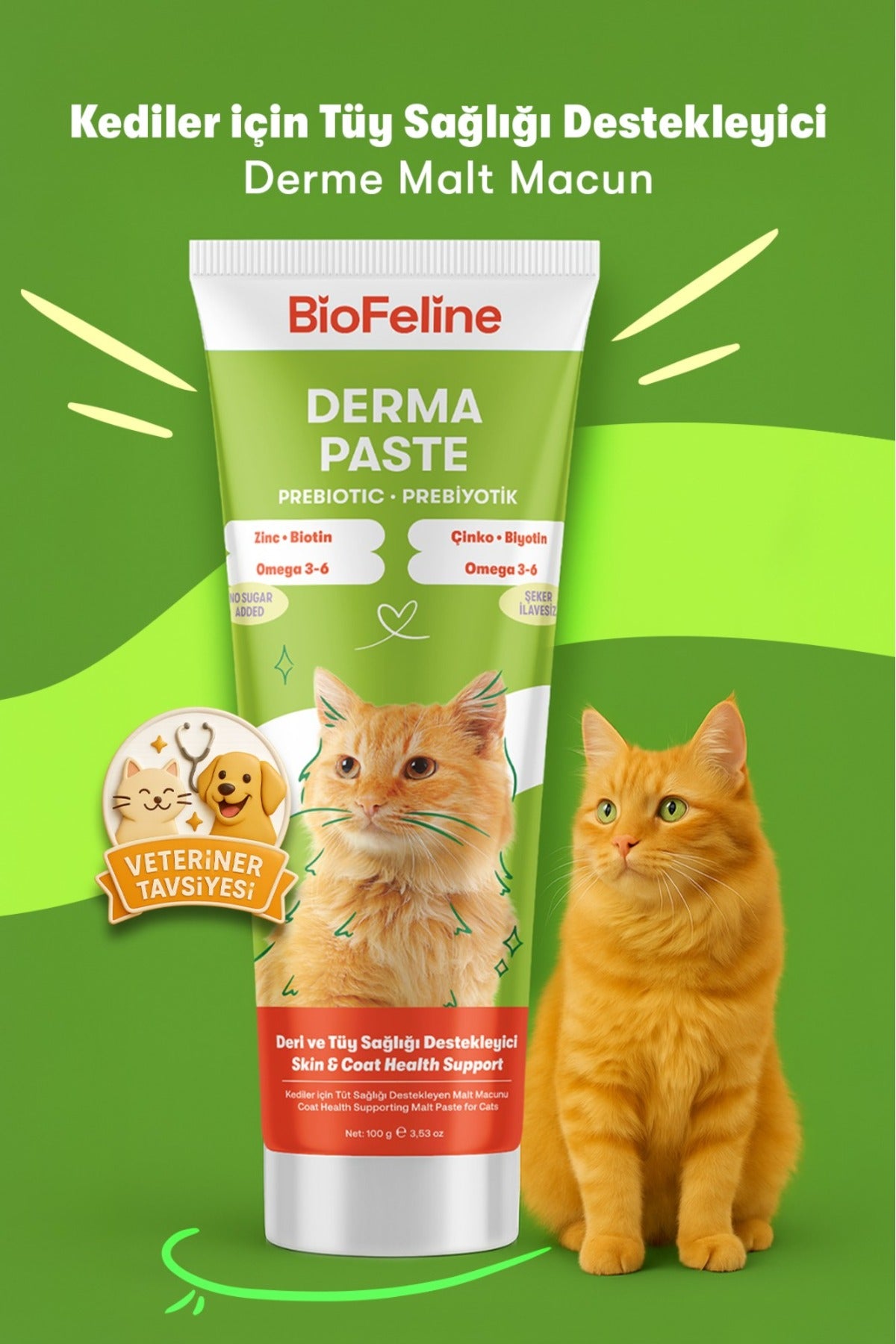 Kediler İçin Tüy Dökülmesi Karşıtı Derma Malt Macunu 100 ml | BioFeline
