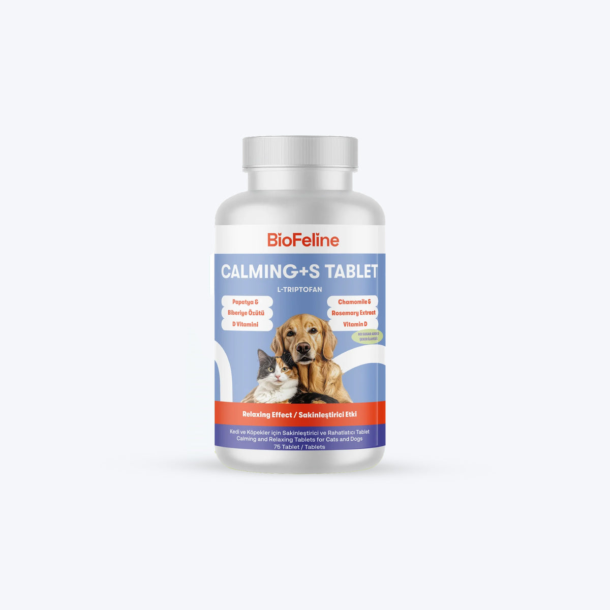 Kedi & Köpek İçin Sakinleştirici Tablet – Stres ve Gerginlik Dönemleri, 75 Adet | BioFeline