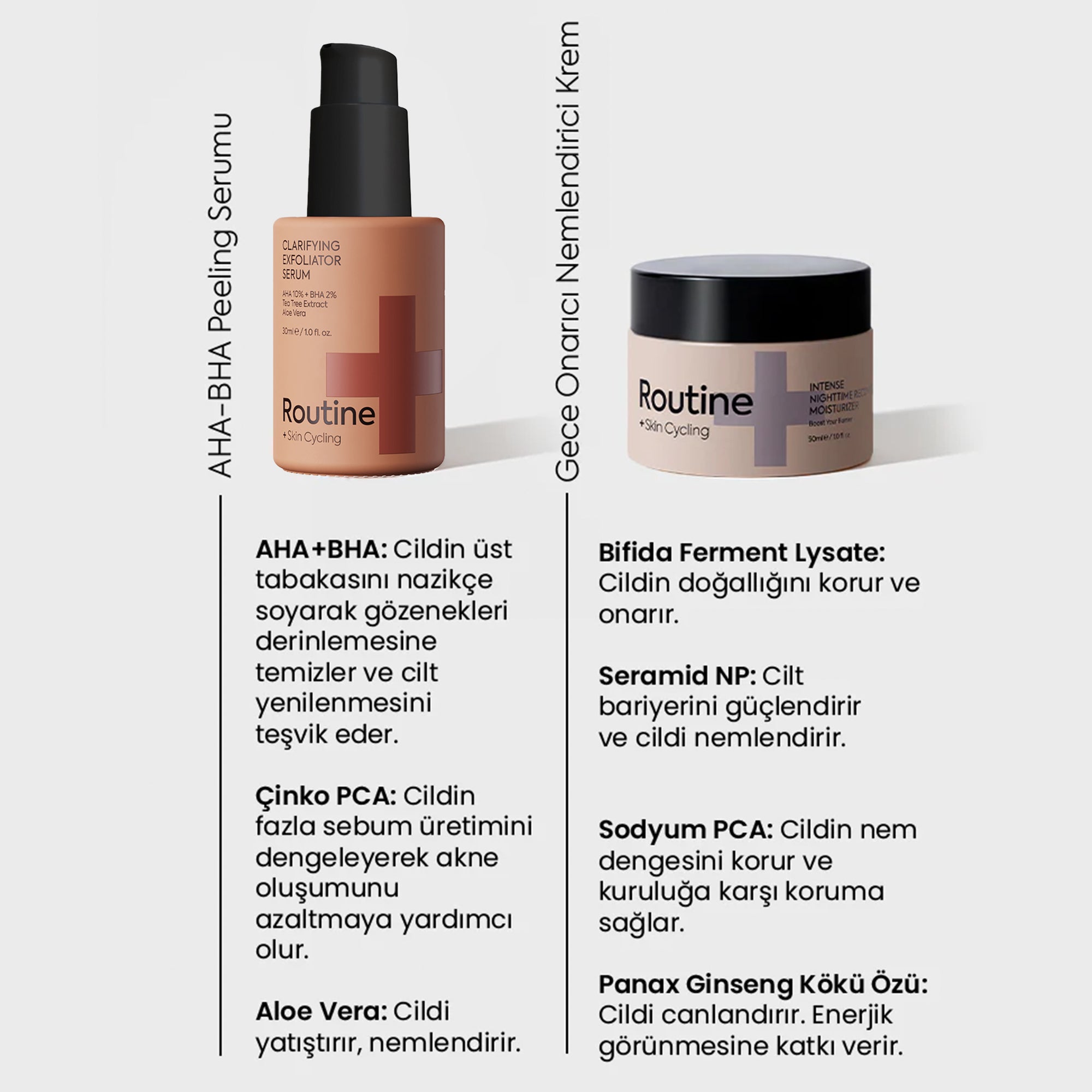 Cilt Tonu Dengeleyici ve Yeniden Yapılandırma Gece Bakım Seti - Exfoliation Night Routine