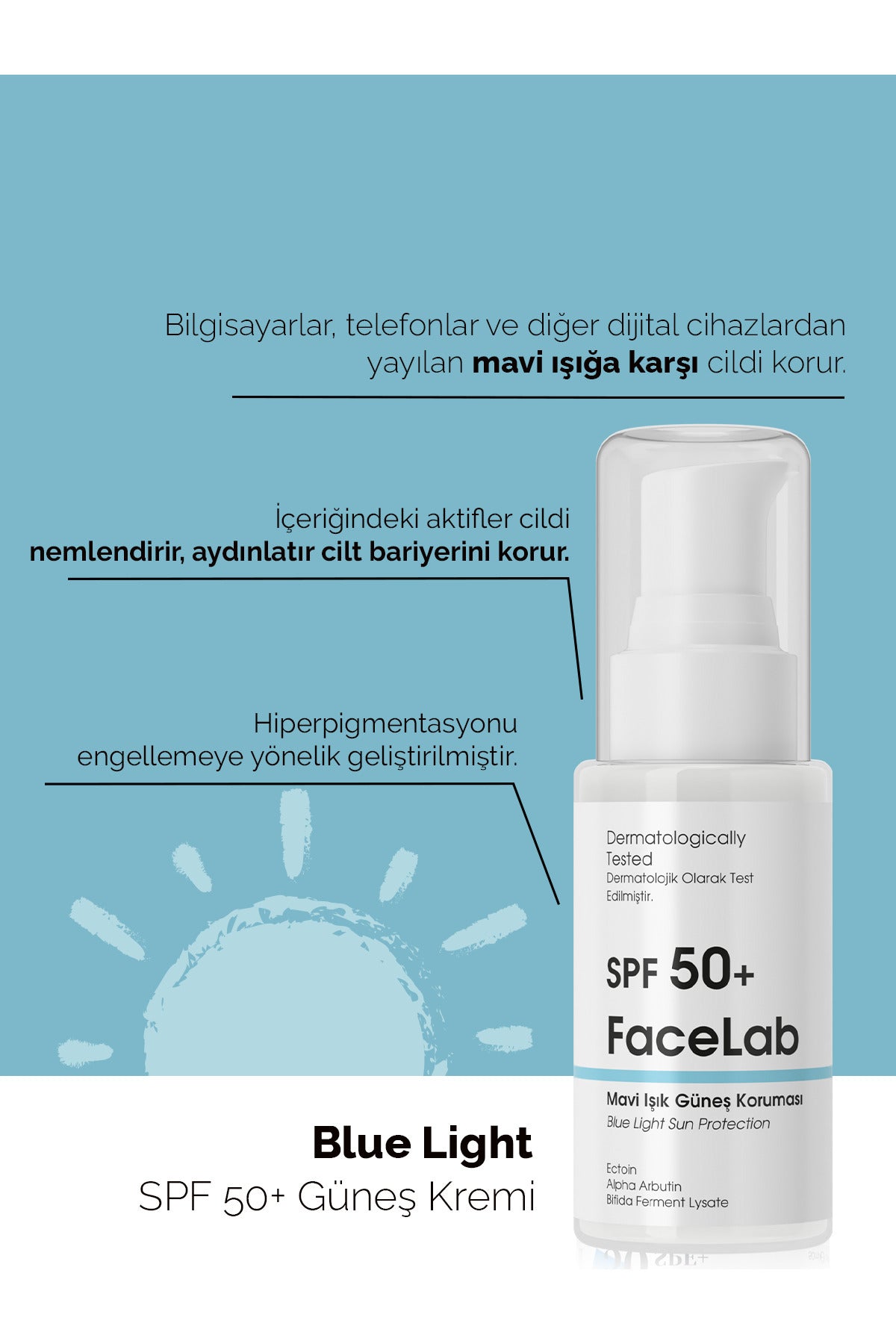 Facelab SPF 50+ Mavi Işık Korumalı Güneş Kremi