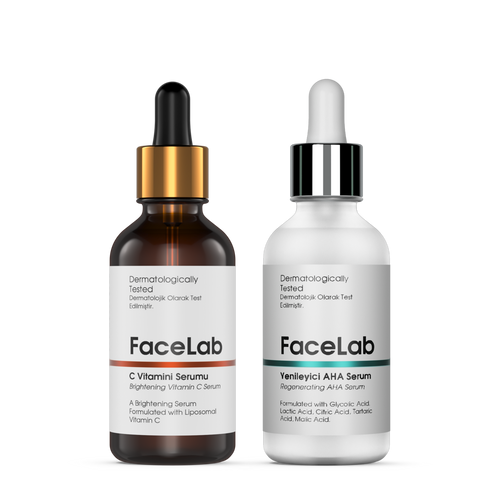 Facelab AHA Peeling & C Vitamini Serum Seti – 2'li