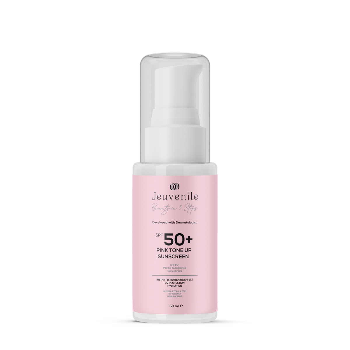 Jeuvenile SPF 50+ Centella Renkli Güneş Kremi – Pembe Ton