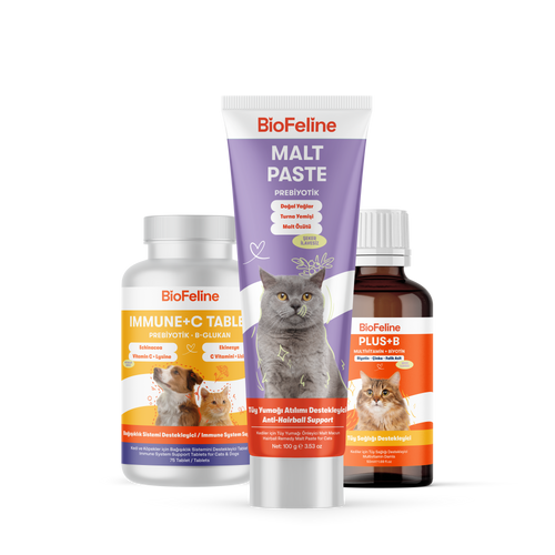Kediler İçin Tüy Dökülmesi & Bağışıklık Destek Seti | BioFeline