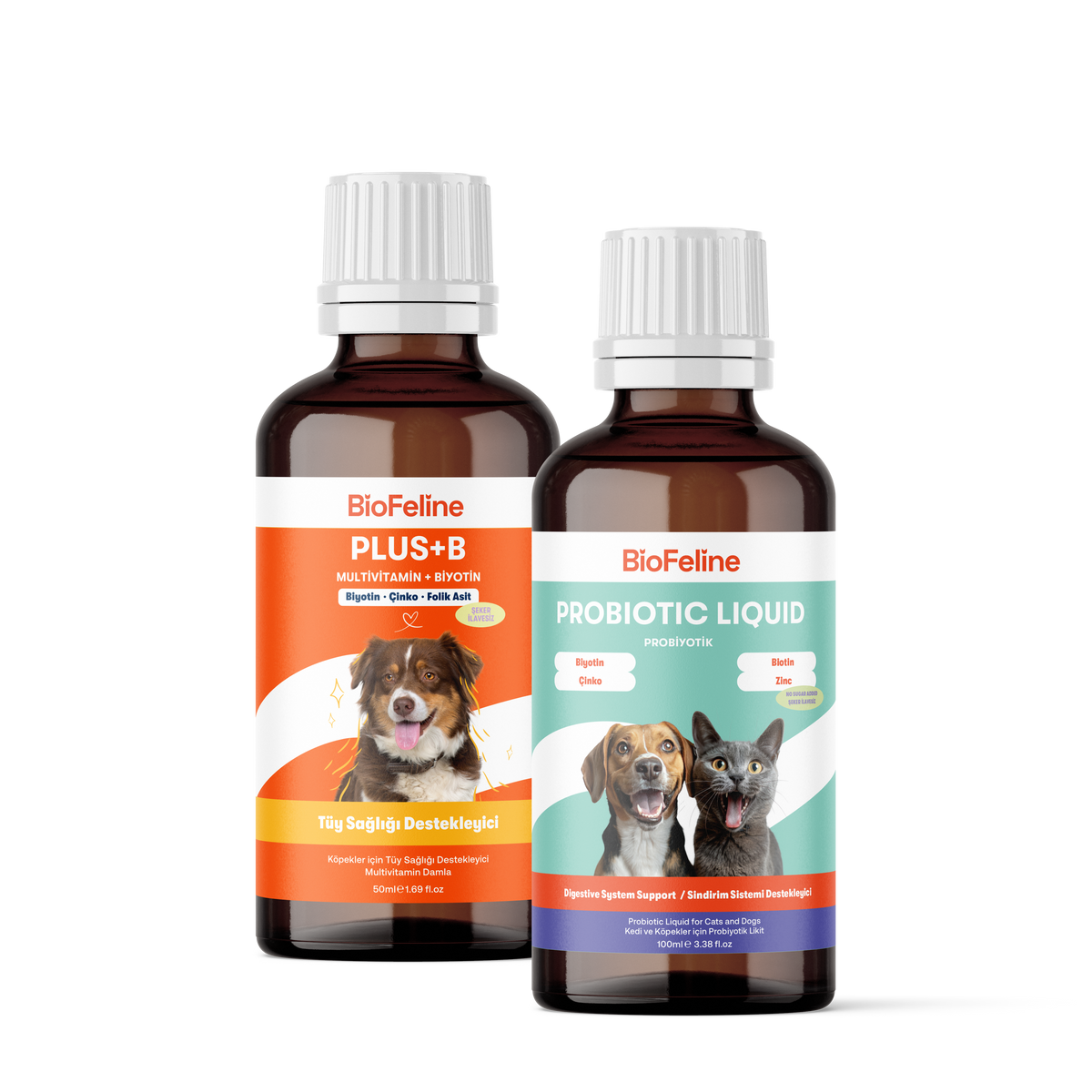 Köpekler İçin Sıvı Probiyotik & Multivitamin Damla – Sindirim ve Bağışıklık, 50 ml | BioFeline