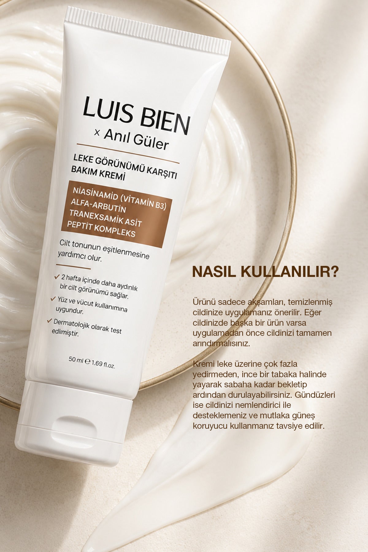 Luis Bien Anıl Güler Leke Karşıtı Aydınlatıcı Bakım Kremi 50 ml Niasinamid