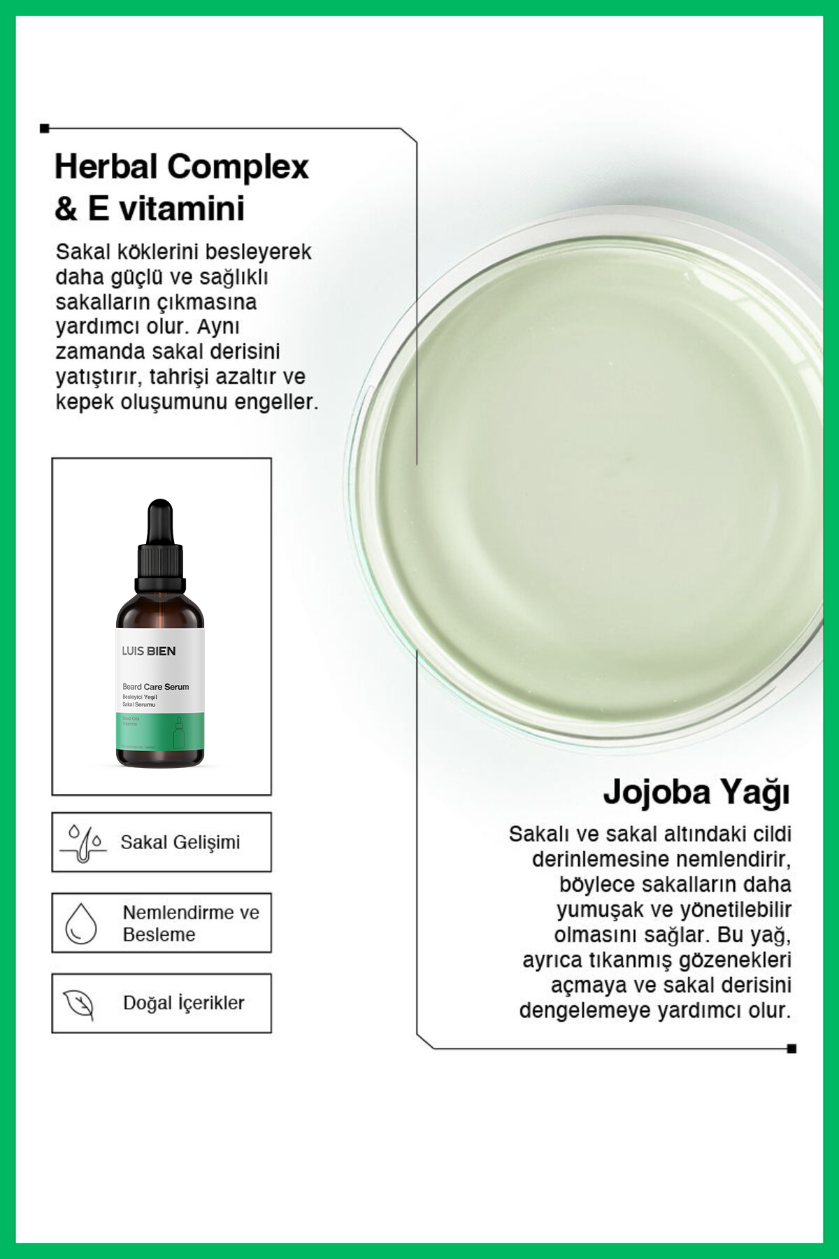 Luis Bien Sakal Güçlendirici Set – Yeşil Serum + Dermaroller