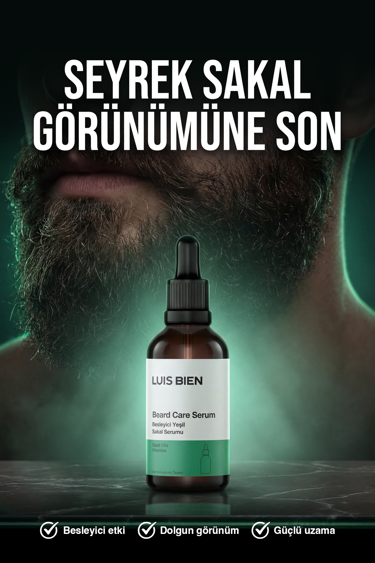 Luis Bien Sakal Güçlendirici Set – Yeşil Serum + Dermaroller