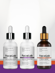 3'lü Cilt Bakım Seti - C Vitamini Serumu + Kolajen Serumu + Leke Karşıtı Serum