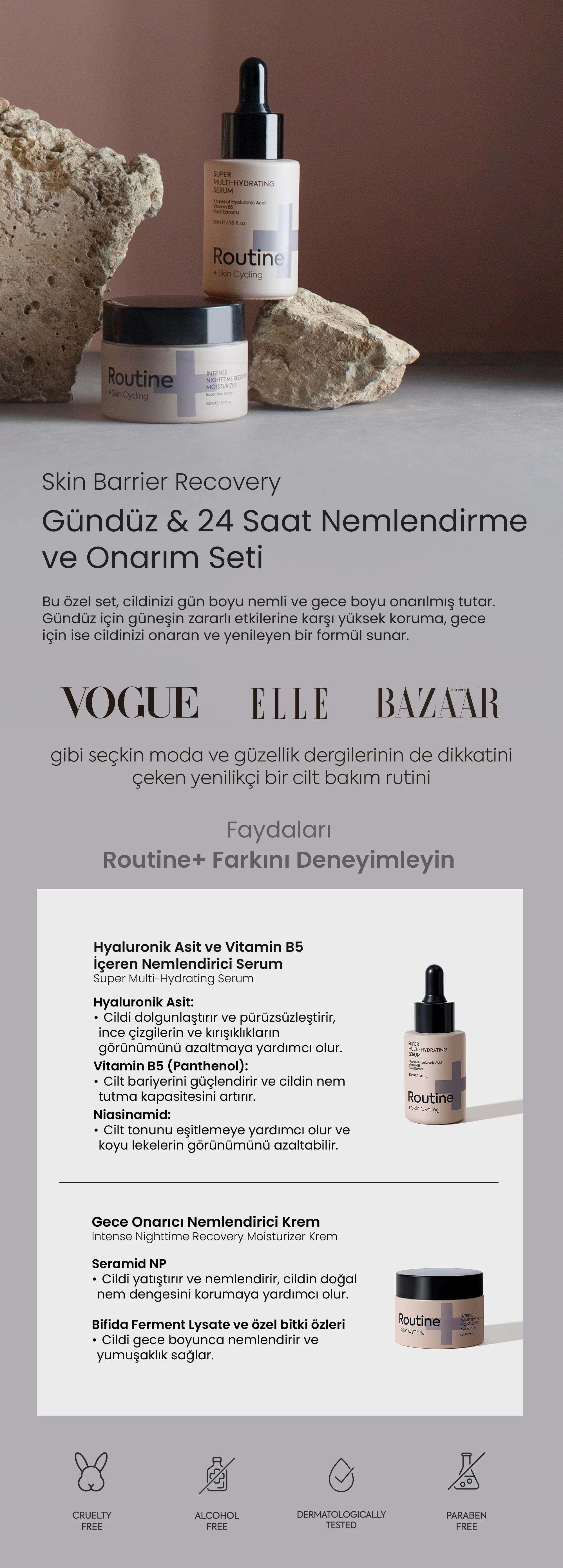 24 Saat Nemlendirme ve Onarım Seti - Skin Barrier Recovery Kit