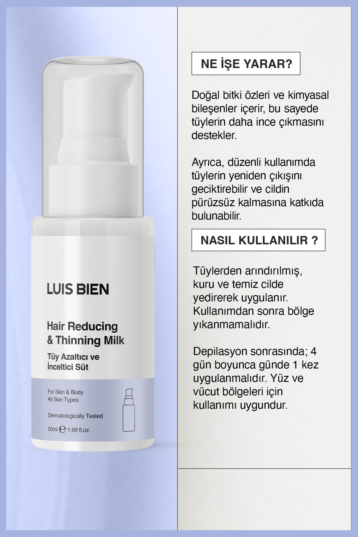 Luis Bien Epilasyon Sonrası Nemlendirici & Tüy Azaltıcı Bakım Sütü 50 ml | Luis Bien